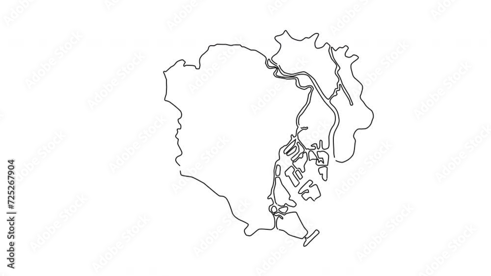 sketch map of Tokyo city in Japan sketch map of Tokyo city in Japan