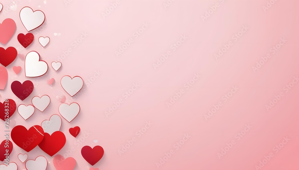 Valentines day wallpaper with hearts all over with copy space