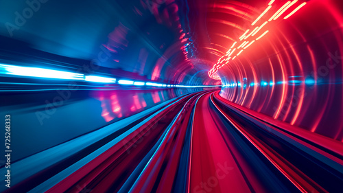 Capturing the Energetic Flow: Abstract Speed Motion in a Hi-Fi Style Tunnel Exploration. Generative AI photo
