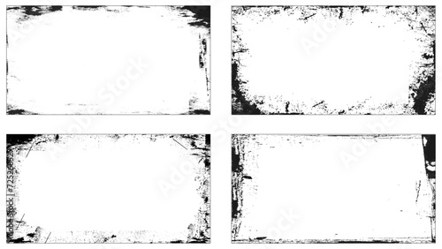 Vector grunge frames. Distress border frames.