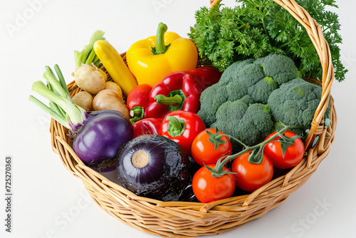 Photo set of various vegetables broccoli tomatoes