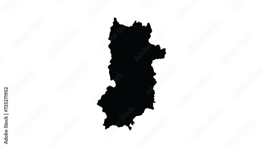 Animation forming a map of Nara in Japan Animation forming a map of Nara in Japan