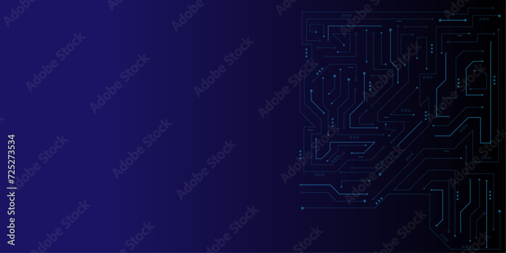 Vector abstract technology illustration Circuit board on dark blue ...