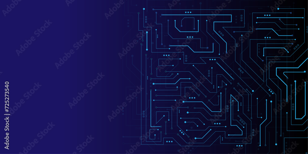 Vector abstract technology illustration Circuit board on dark blue ...