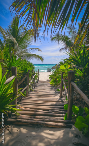 beach with palm trees