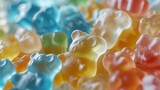 multi coloured gummy bears, in the style of organic forms
