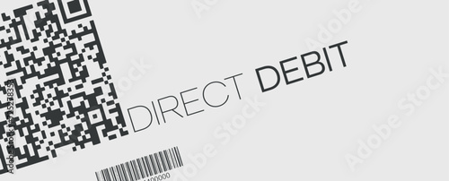 direct debit sign on white background