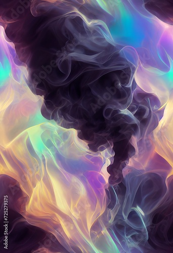 Seamless Iridescent Smoke Pattern Abstract