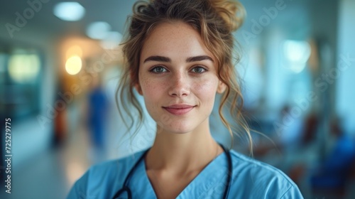 Nurse at Work in Hospital Generative AI