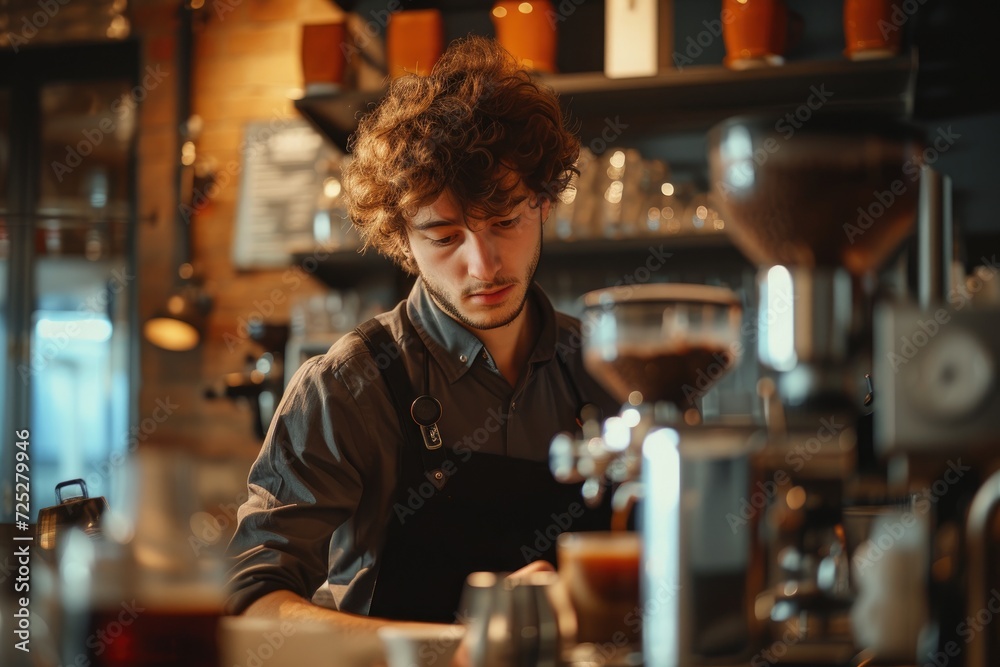 passionate barista in the coffee shop