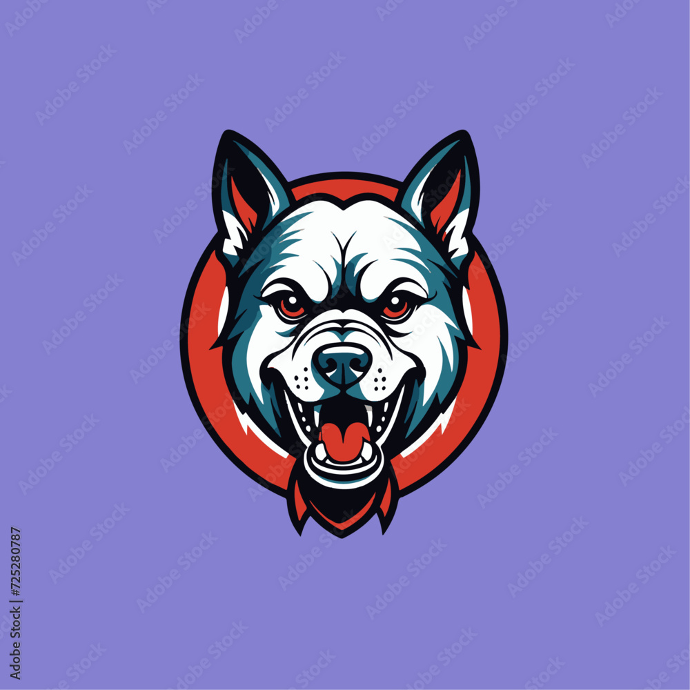 dog football club logo design in 3 color