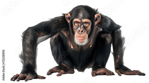 Black monkey on transparent background photo