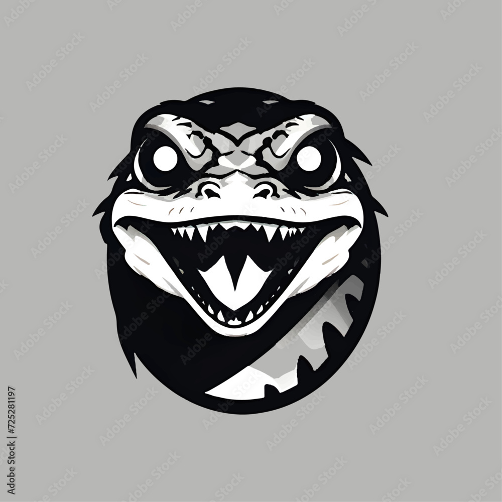 snake logo design in monochrome style