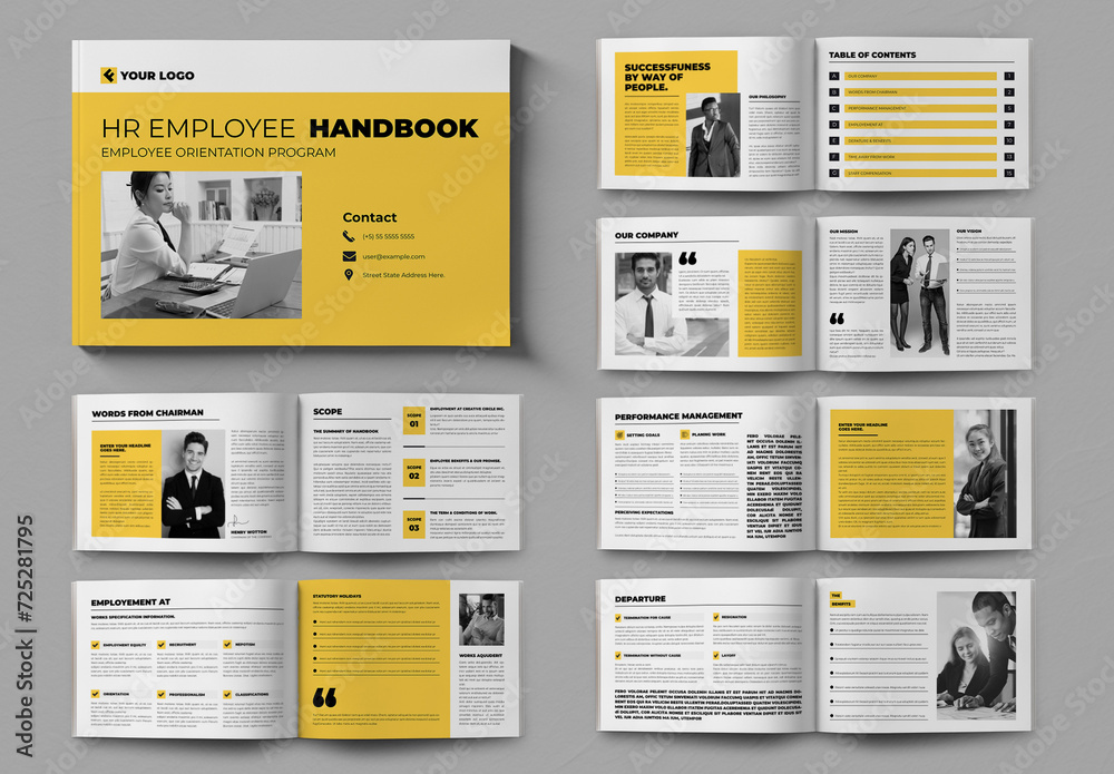 Hr Factbook Example HR Employee Handbook Template Stock Template | Adobe Stock