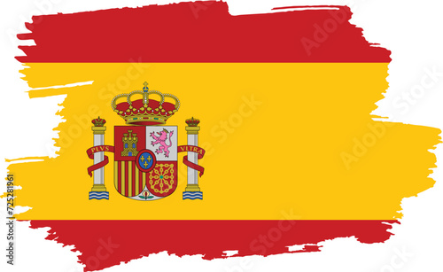 Spain Brush Flag, vector design