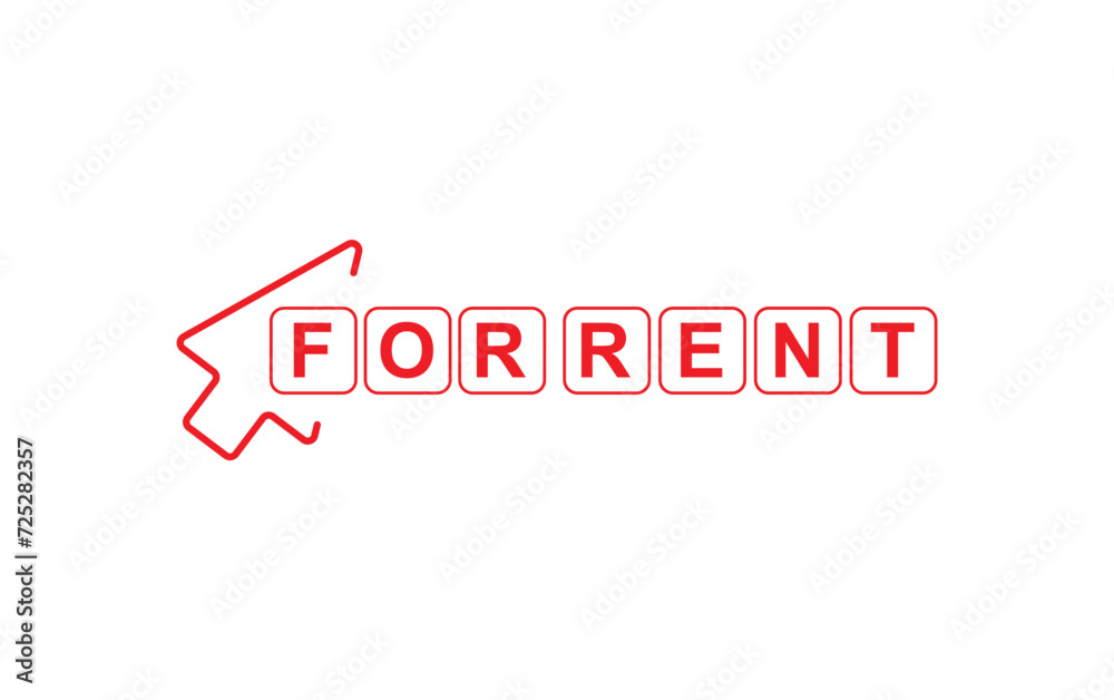 for rent sign on white background for rent sign on white background