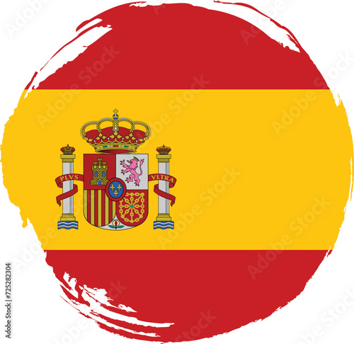 Spain flag painted with circle brush on white background