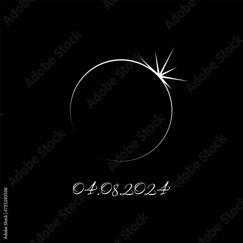 April 8th 2024 total solar eclipse illustration