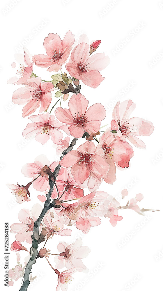 Fototapeta premium 水彩桜の花
