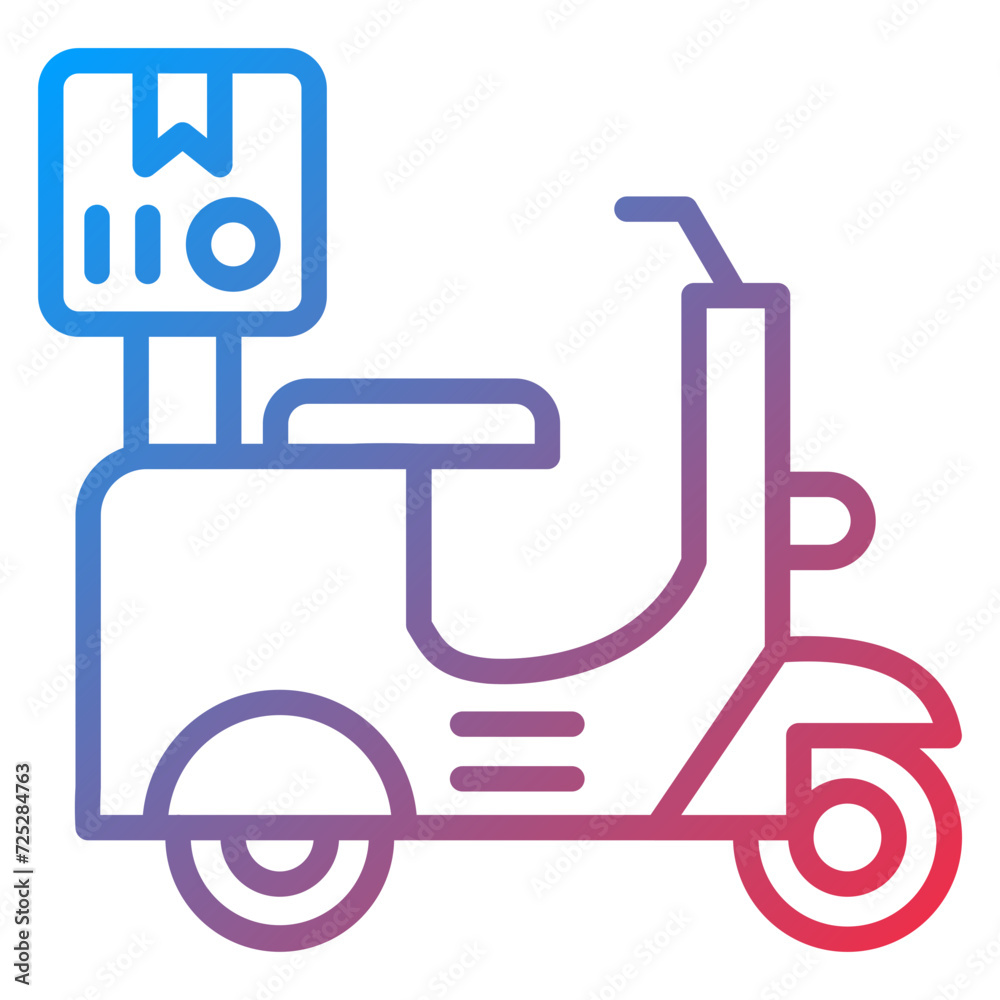 Delivery On Bike Icon Style Delivery On Bike Icon Style