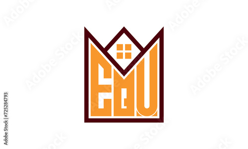 EQU initial letter real estate builders logo design vector. construction ,housing, home marker, property, building, apartment, flat, compartment, business, corporate, house rent, rental, commercial