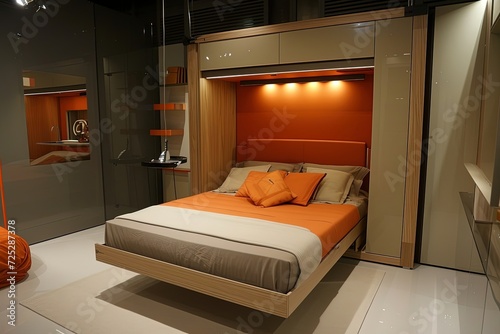 murphy bed on modern room color photo