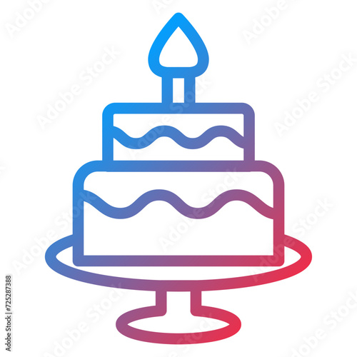 Two Layered Cake Icon Style