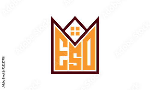 ESO initial letter real estate builders logo design vector. construction ,housing, home marker, property, building, apartment, flat, compartment, business, corporate, house rent, rental, commercial
