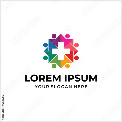 Global Community Logo Icon Elements Template. Community human Logo template vector. Community health care. Abstract Community logo