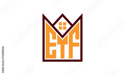ETF initial letter real estate builders logo design vector. construction ,housing, home marker, property, building, apartment, flat, compartment, business, corporate, house rent, rental, commercial