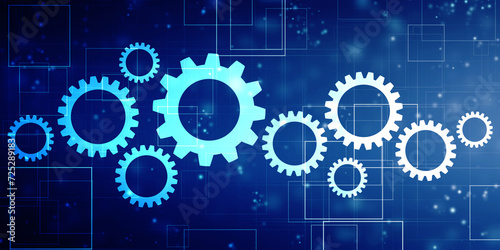 Process management, optimization operation, fix strategy industry, transmission gears wheel, software update status, Cog Gear Wheel on the technology abstract background