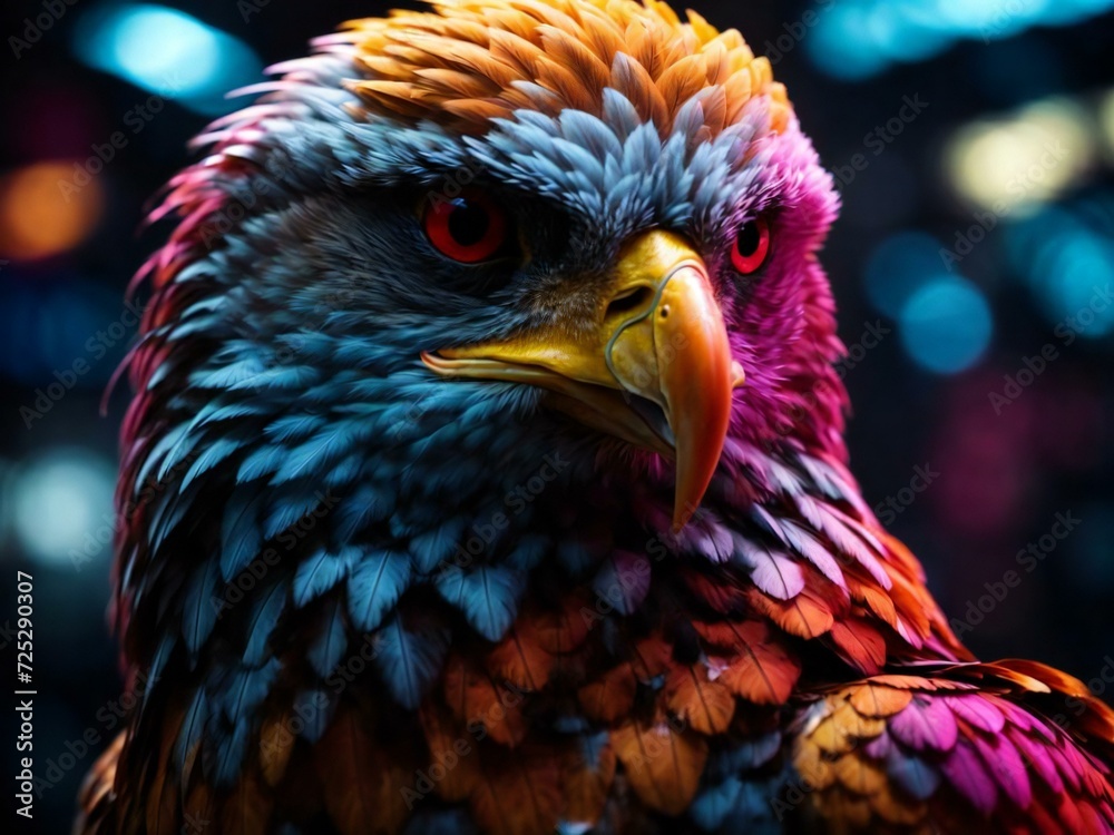 Neon eagle Generative AI