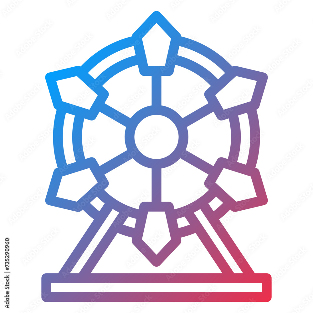 Obraz premium Ferris Wheel Icon Style