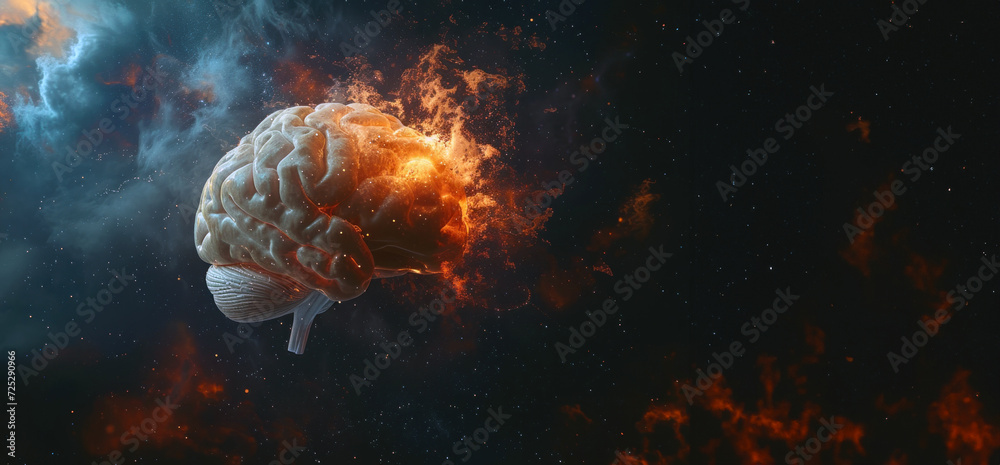 A brain from space with a copy space A brain from space with a copy space