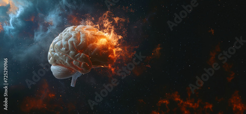A brain from space with a copy space