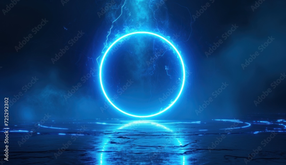 Abstract circle on a blue light background