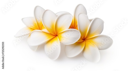 Plumeria flower or temple flower on white background,generative ai photo