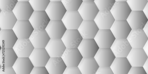 Abstract white and gray background with hexagons pattern. White abstract vector wallpaper with hexagon grid. geometric technology Futuristic honeycomb mosaic white background.  