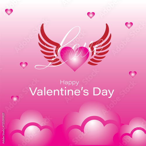 Happy Valentine's Day Social Media Vector Creatives for 14 February