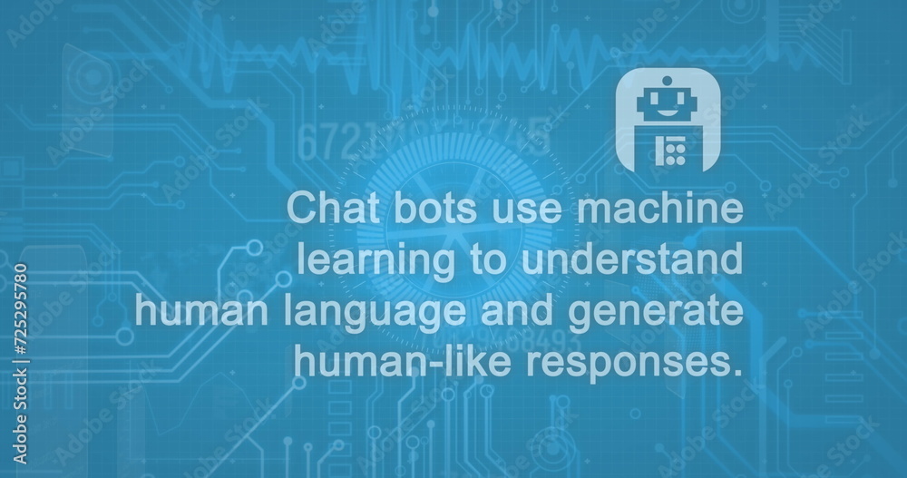 Naklejka premium Image of ai text and icon and data processing