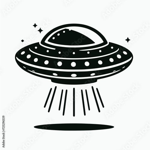 Vector artwork Silhouette of Toy UFO spaceship Alien spaceship A futuristic unknown flying object Isolated