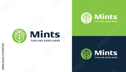 Modern Mind Leaf with Digital Wire Line Dots For Business Brand Inspiration Logo Design