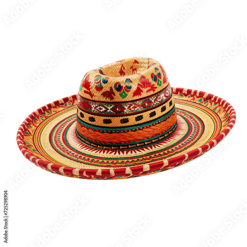 Cinco De Mayo hat, Mexican sombrero hat, PNG, transparent background, Generative ai