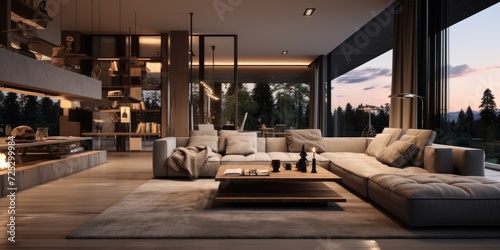 Modern house's stunning living room interiors © Vusal