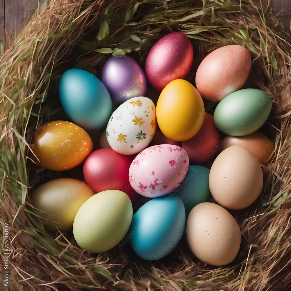 Beautiful colourful floral design with easter eggs and pink and white flowers, easter backdround image, Beautiful colourful floral design with easter eggs and pink and white flowers, easter backdround image,