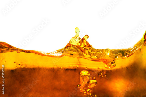 orange water splash isolated on white