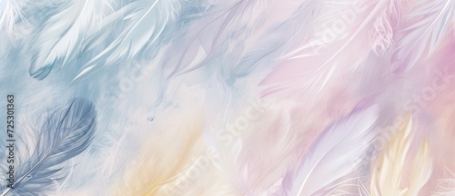 Ethereal feather strokes, with soft, sweeping lines in delicate pastels
