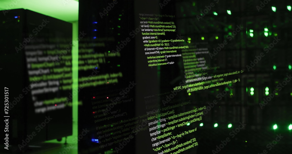 Image of data processing on black background Image of data processing on black background