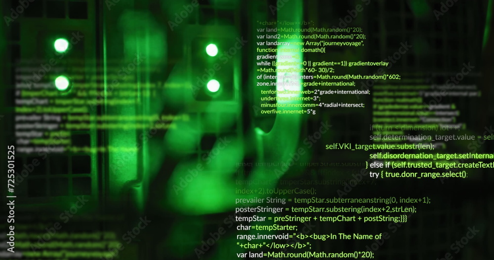 Image of data processing on black background