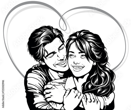 Drawing of a Young Couple i...